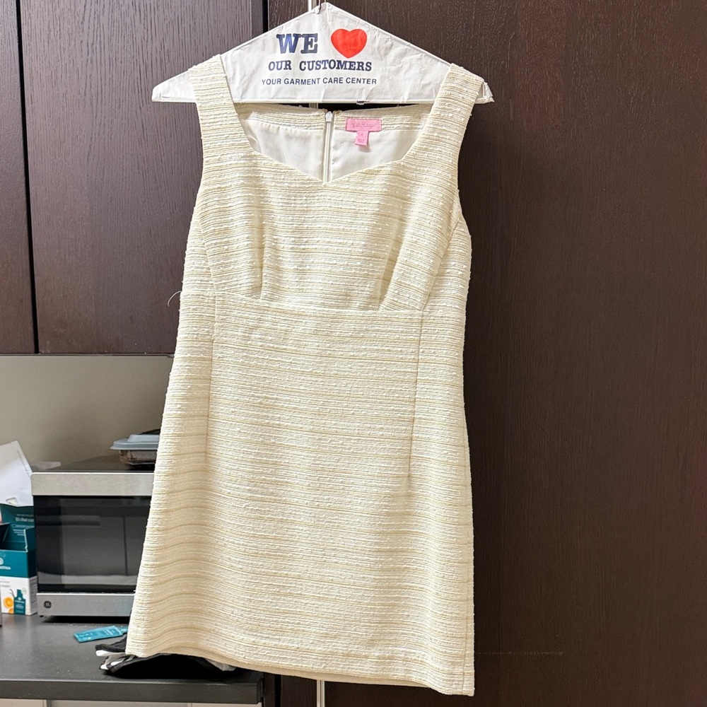 Lilly Pulitzer Cream Textured Sleeveless Mini Dress
